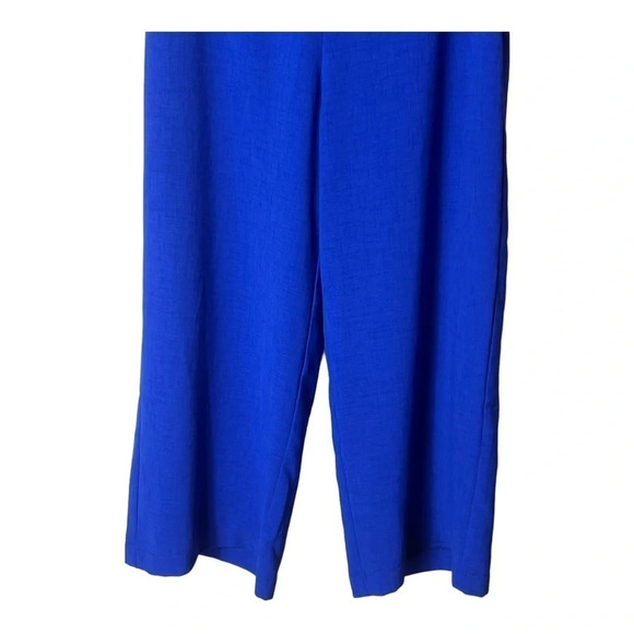 1381. L’ATISTE BY AMY HIGH WAIST WIDE LEG PANTS BRIGHT ROYAL BLUE IN COLOR SMALL - Picture 4 of 9